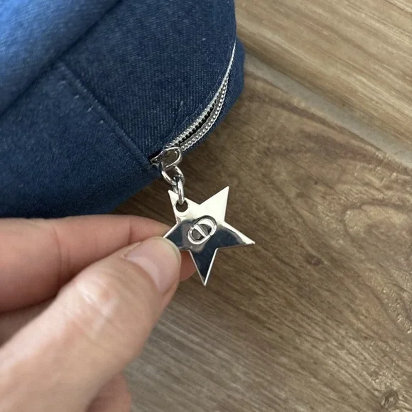 Christian Dior Denim Blue Cosmetic Makeup Zipper Bag Pouch Clutch - Picture 5 of 8